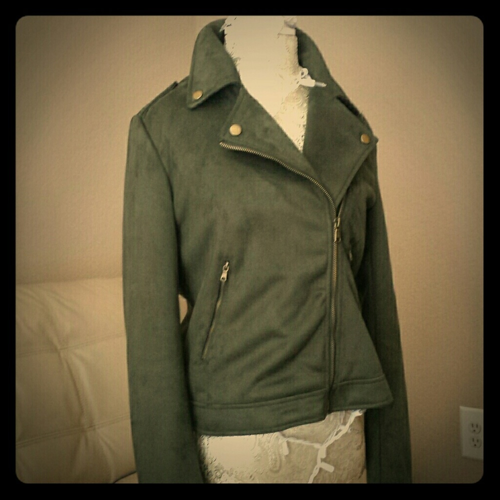 Vegan Suede Moto Jacket